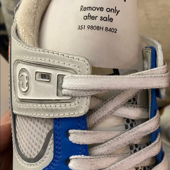 Gucci Ultrapace White/ Blue/Silver Sz 7.5 592348-02JM0-9089 - Picture 11 of 11